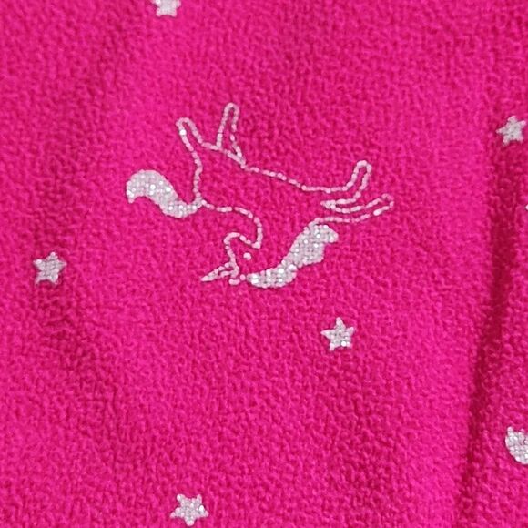 Carter's Girls Magenta Pink Silver Unicorns Pajama Nightgown Size 6-7 - Picture 2 of 8